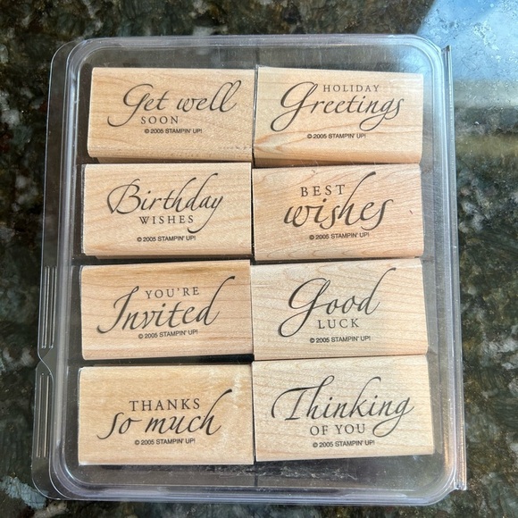 Stampin’ Up! Set of 8 stamps. Sincere Salutations. 2005. Like new condition - Picture 1 of 3